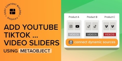 Add YouTube/TikTok/Instagram/Vimeo Video Sliders into your Shopify product page (via metaobjects)